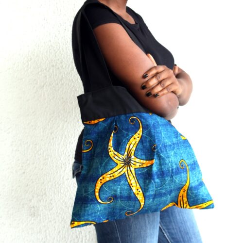 Starfish Ankara Bee Bag- African Tote Bag - Image 2