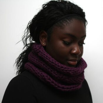 Purple Knitted Wool Snood- Urbanknit