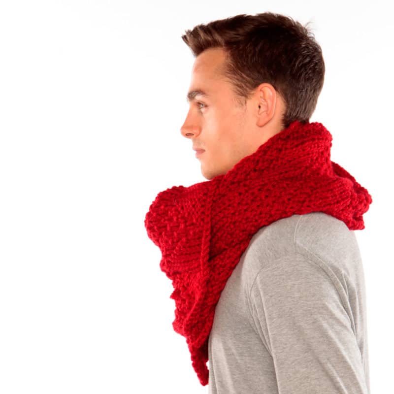 Chunky Knit Red Scarf Urbanknit