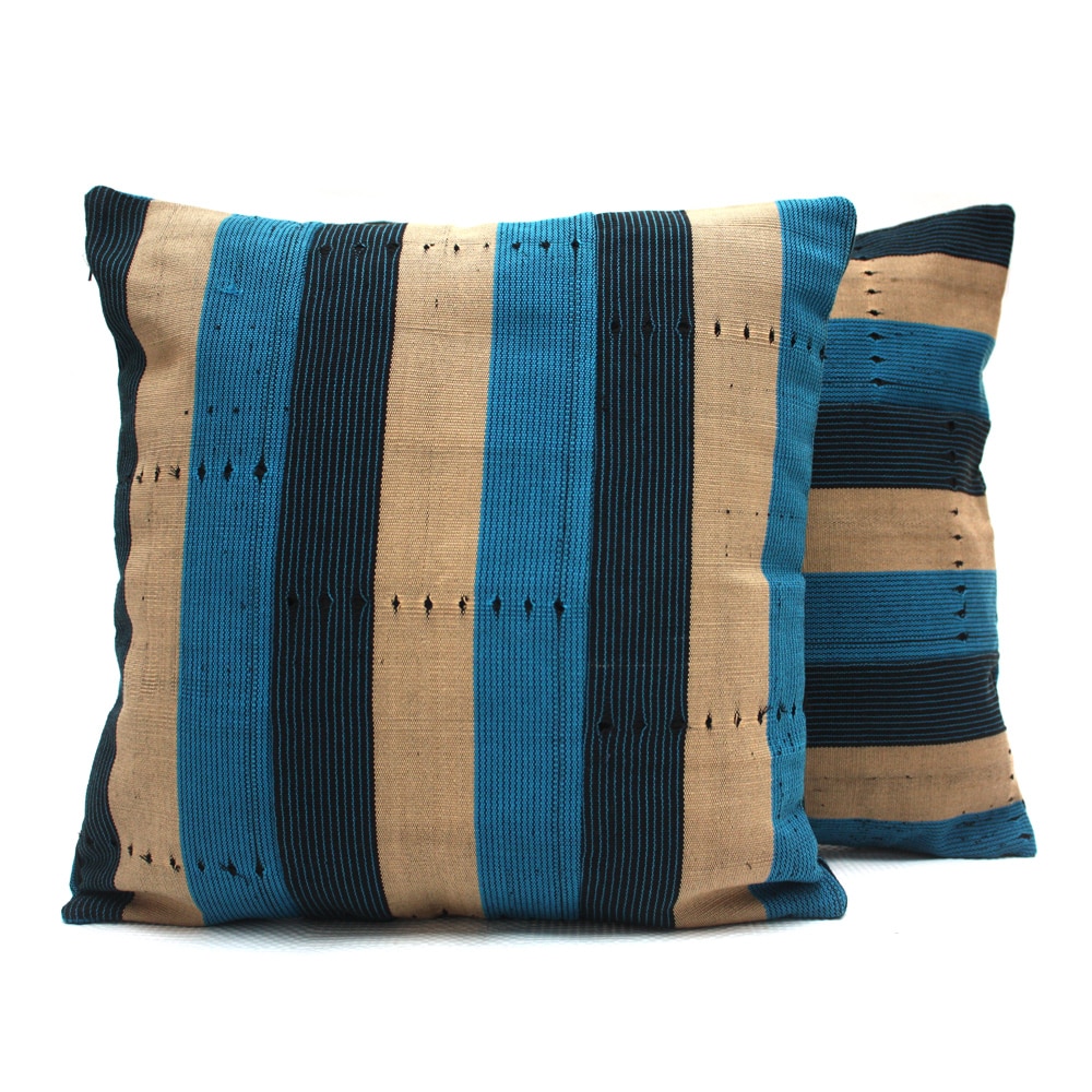 Striped colourful cushions