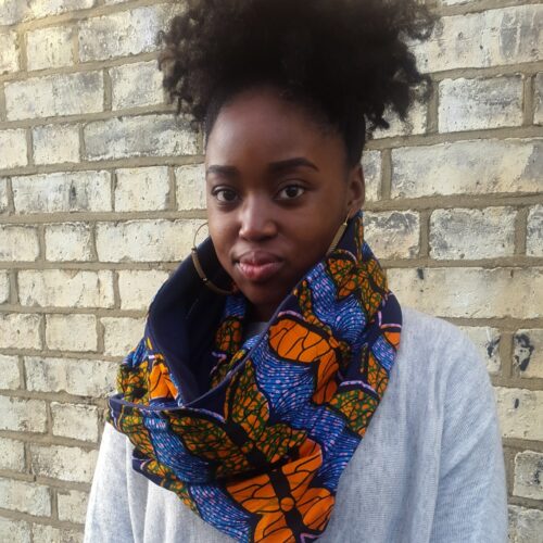 Blue African Print Snood Scarf - Image 8