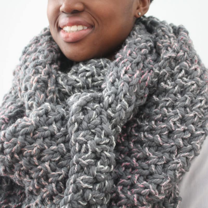 Grey Mix Chunky Knit Scarf