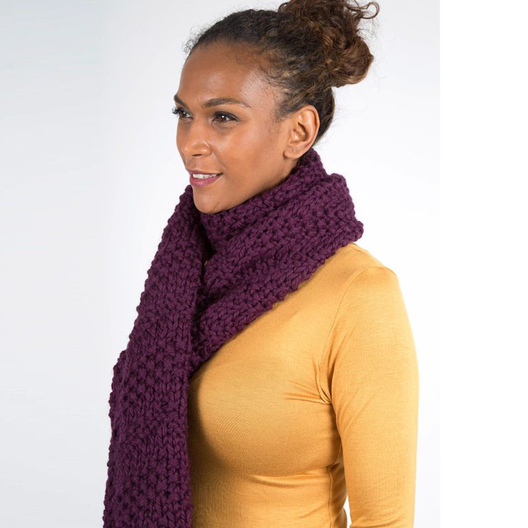 Purple Chunky Knit Scarf - Urbanknit