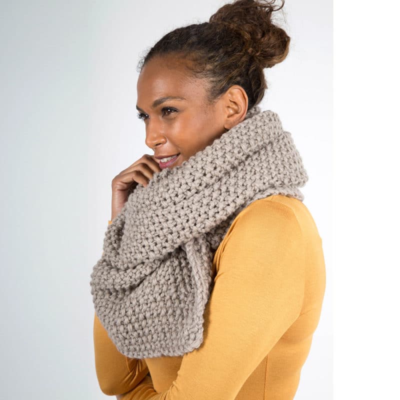 Sand Chunky Knit Scarf